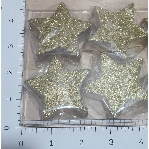Gold Glitter Star Shaped Floating Candles Tea Lights Set of 2 - Picture 8 of 8